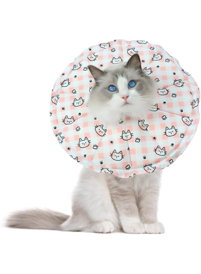 Small Cat Cone Collar Anti-lick Kitten Cone Soft Pet Recovery Collar with Adjustable Neck Elizabeth Cat Neck Collar After Surgery Healing Protective Collar for Cat Puppy Dog Rabbit - Pink - Image 1
